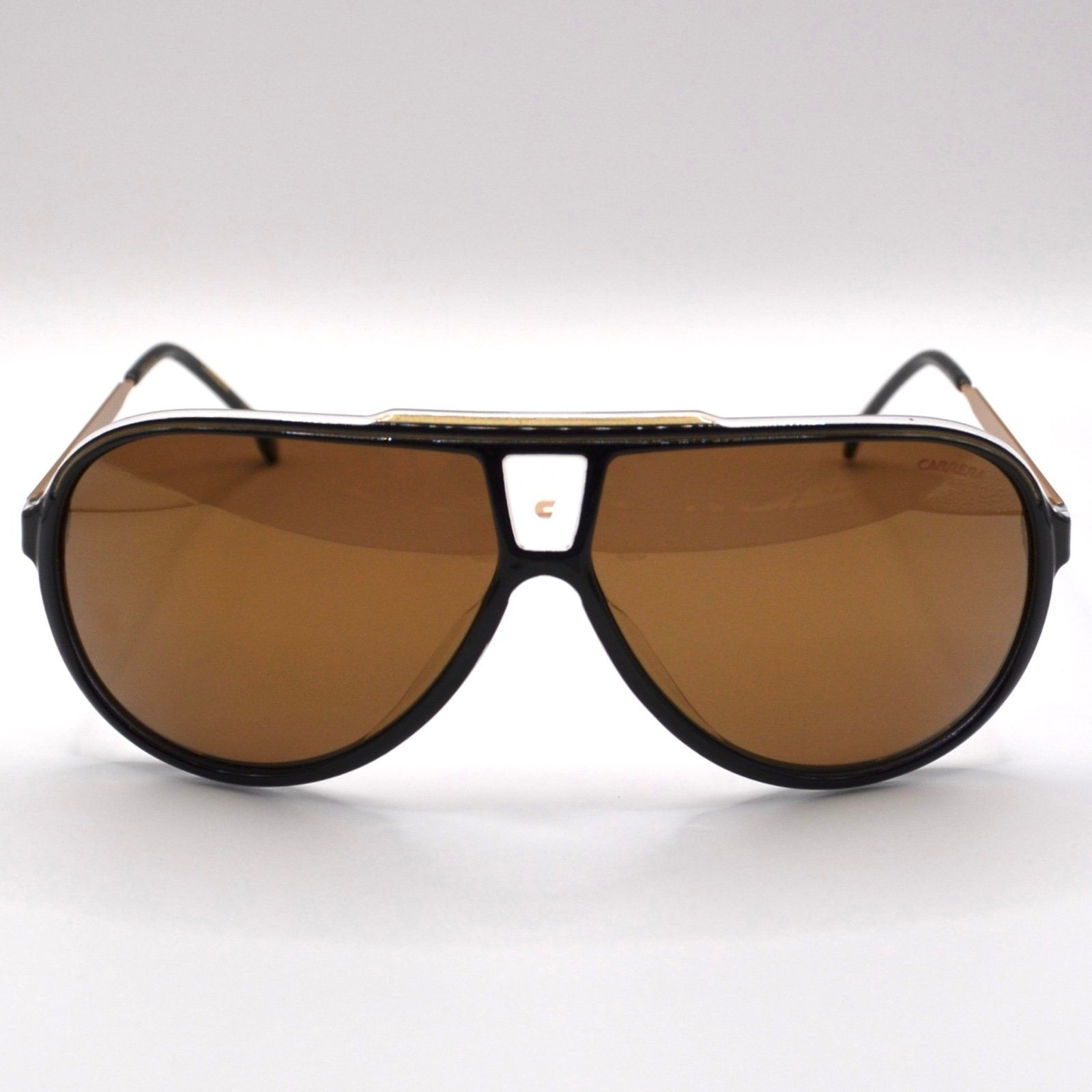 Carrera 1050/S Polarized Aviator Sunglasses | Black/Gold | Brown Lens | New